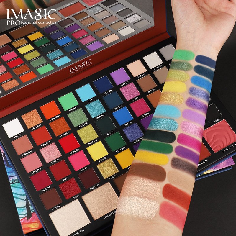 IMAGIC 56-Color All-in-One Makeup Palette | Comprehensive Eyeshadow, Highlighter, Blusher, Contour Kit | Professional Pigmented Colors for Every Look - Image 2