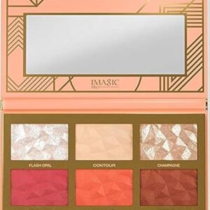 LADY MODEL IMAGIC 6-Shades Face Palette | Customizable Contour, Highlighter & Blusher Kit | Create a Radiant, Glowing Complexion