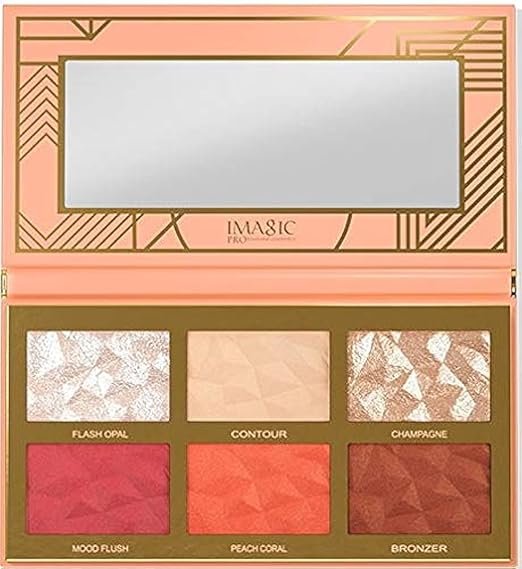 LADY MODEL IMAGIC 6-Shades Face Palette | Customizable Contour, Highlighter & Blusher Kit | Create a Radiant, Glowing Complexion