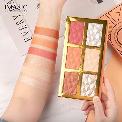 LADY MODEL IMAGIC 6-Shades Face Palette | Customizable Contour, Highlighter & Blusher Kit | Create a Radiant, Glowing Complexion - Image 5