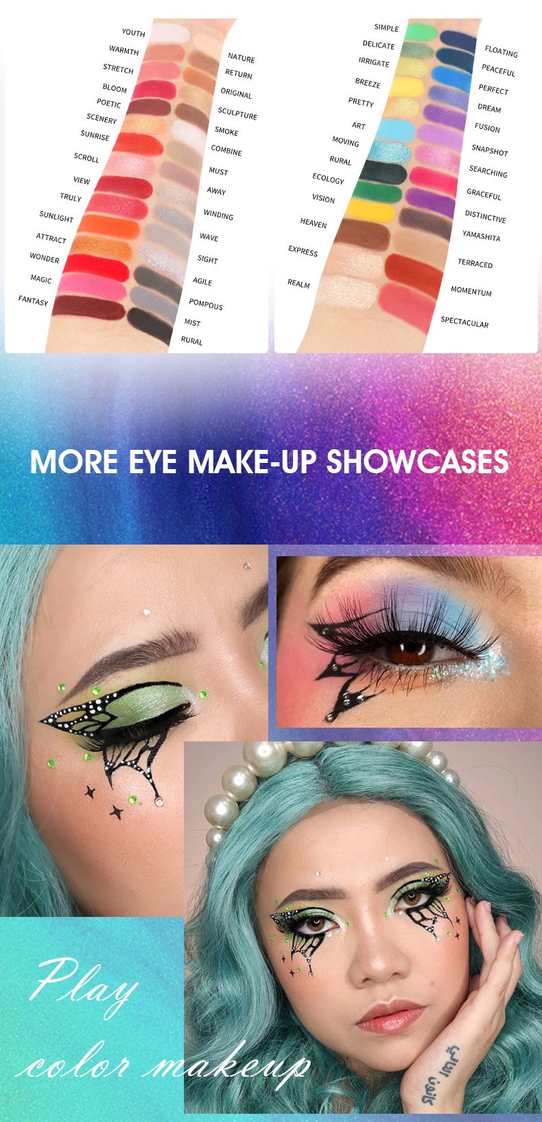 IMAGIC 56-Color All-in-One Makeup Palette | Comprehensive Eyeshadow, Highlighter, Blusher, Contour Kit | Professional Pigmented Colors for Every Look - Image 6