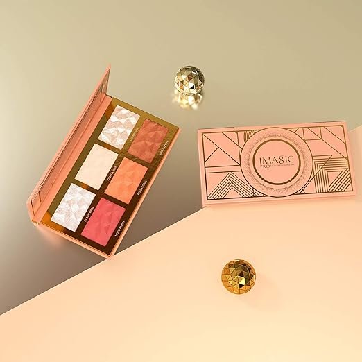 LADY MODEL IMAGIC 6-Shades Face Palette | Customizable Contour, Highlighter & Blusher Kit | Create a Radiant, Glowing Complexion - Image 7