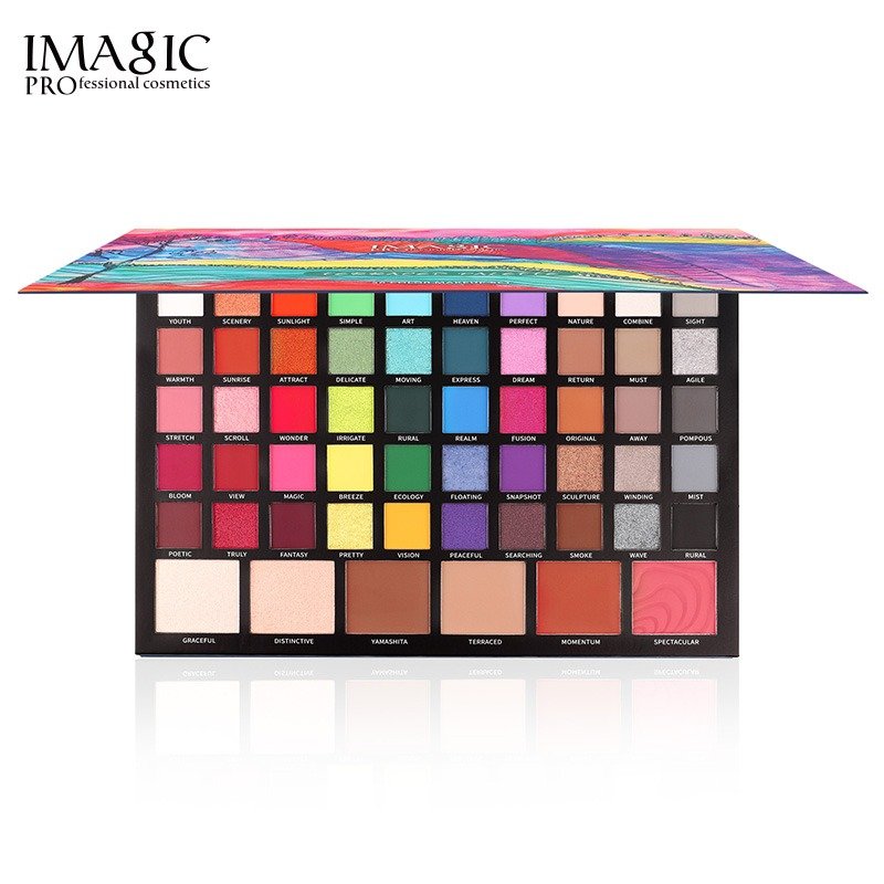 IMAGIC 56-Color All-in-One Makeup Palette | Comprehensive Eyeshadow, Highlighter, Blusher, Contour Kit | Professional Pigmented Colors for Every Look - Image 8